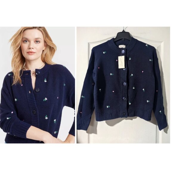 Universal Thread | Women's Floral Embroidered Button-Front Cardigan - Picture 1 of 14